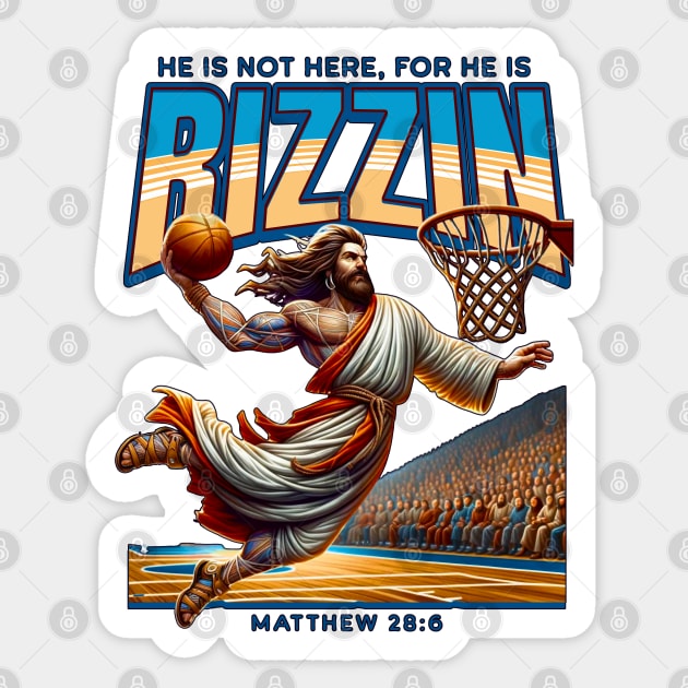 He Is Rizzin' Unisex Shirt, Funny Jesus Shirt, Humor Easter Shirt, Christian Easter Shirt, Easter Gift, Easter Day Outfit, Jesus Basketball Sticker by The Good Message Store